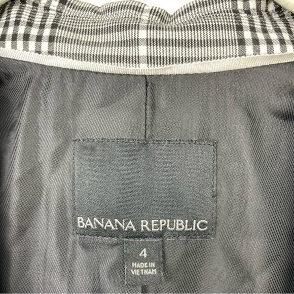 Banana Republic‎ Black & White Plaid Trench Coat - Picture 8 of 15